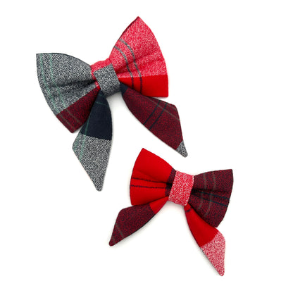 Americana Flannel Sailor Dog Bow 