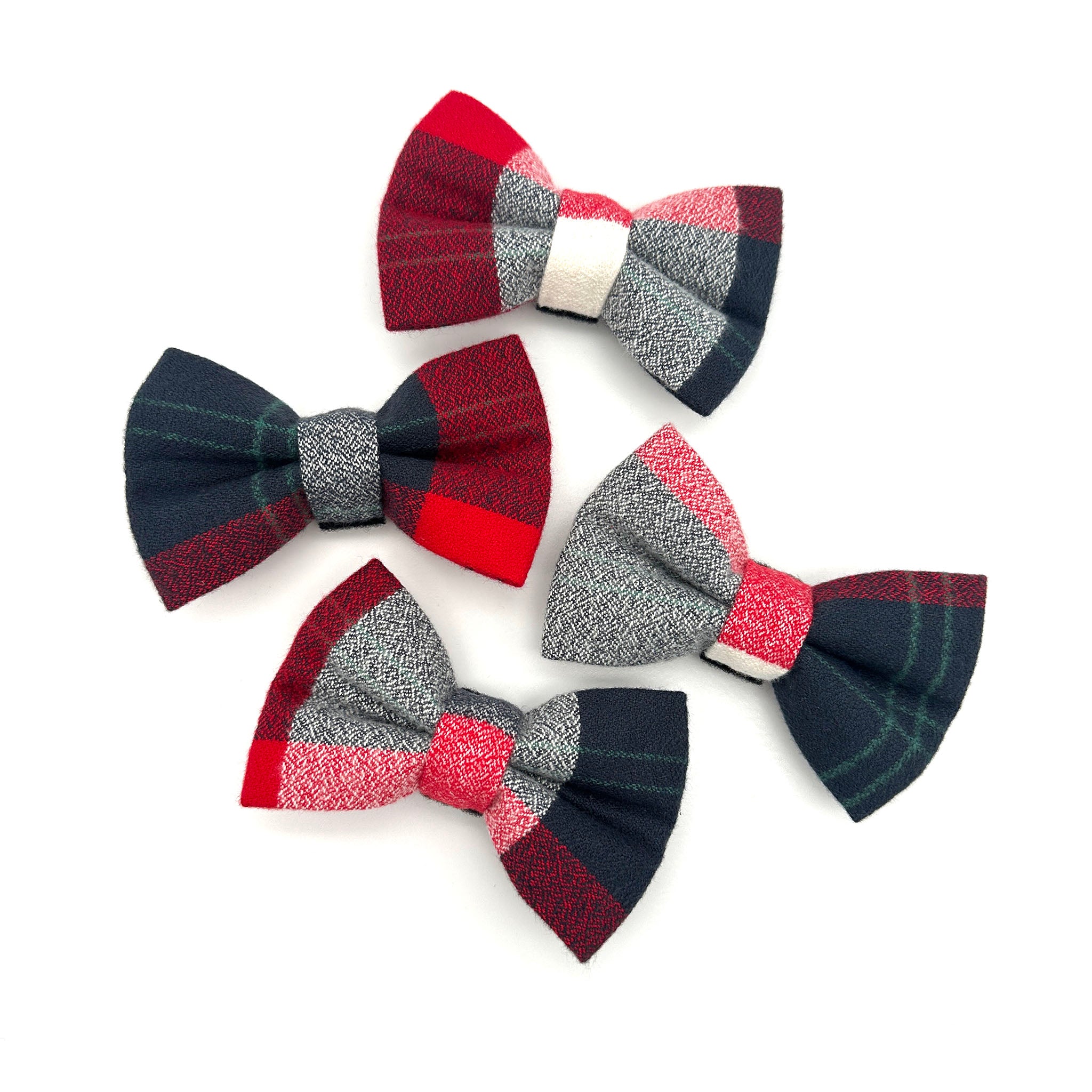 Americana Flannel Dog Bow Tie