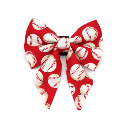 Baseball Sailor Dog Bow