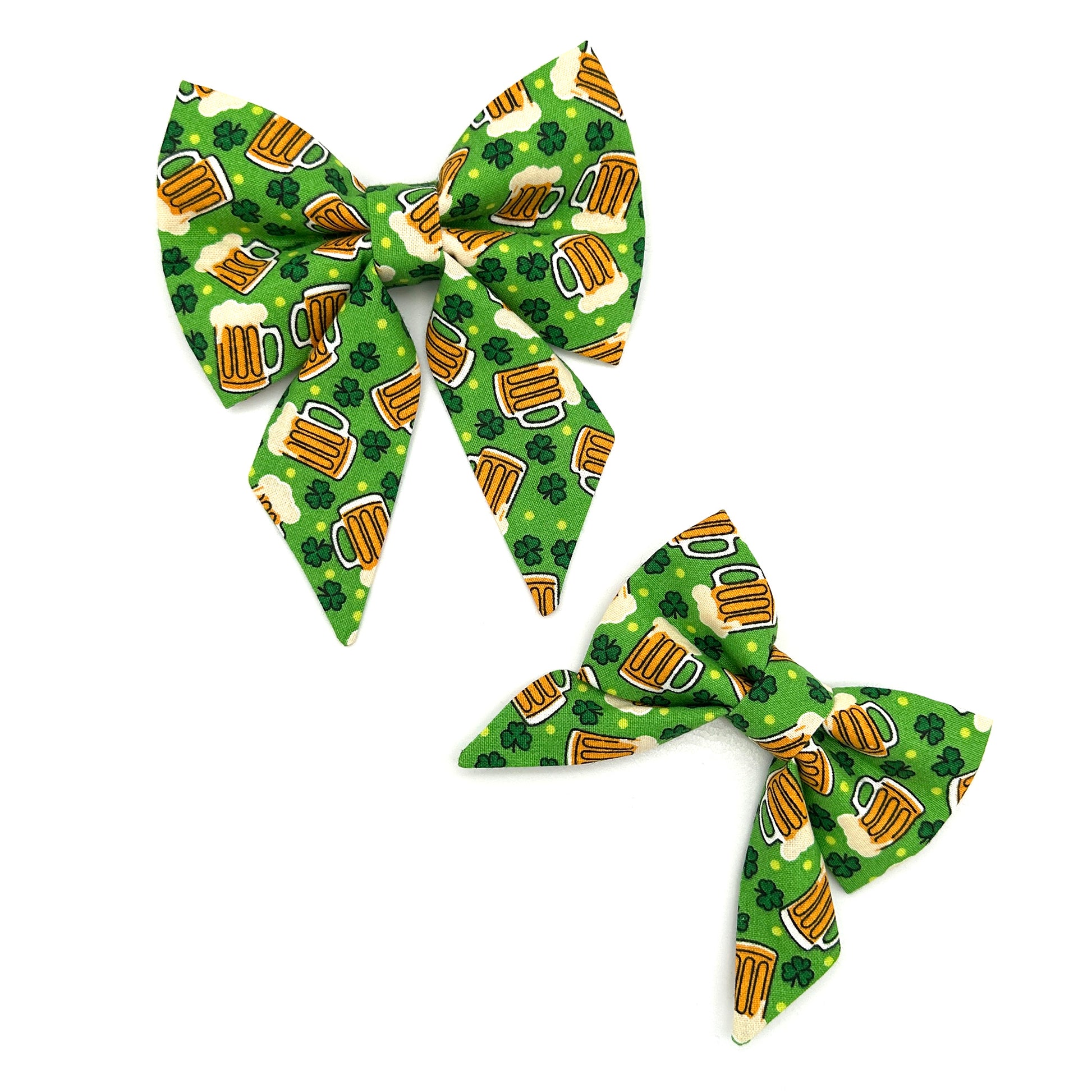 Beer and Shamrocks Sailor Dog Bows