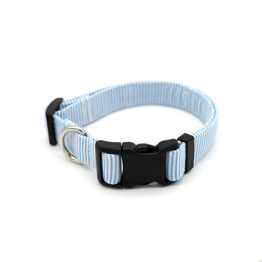 Blue Pinstripe Dog Collar 