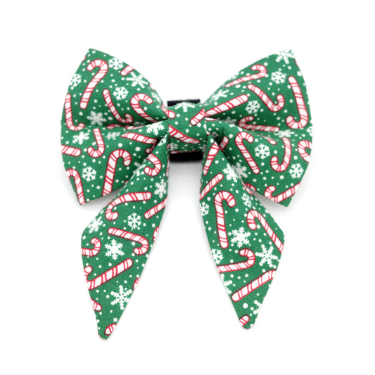 Candy Cane Sailor Dog Bow 