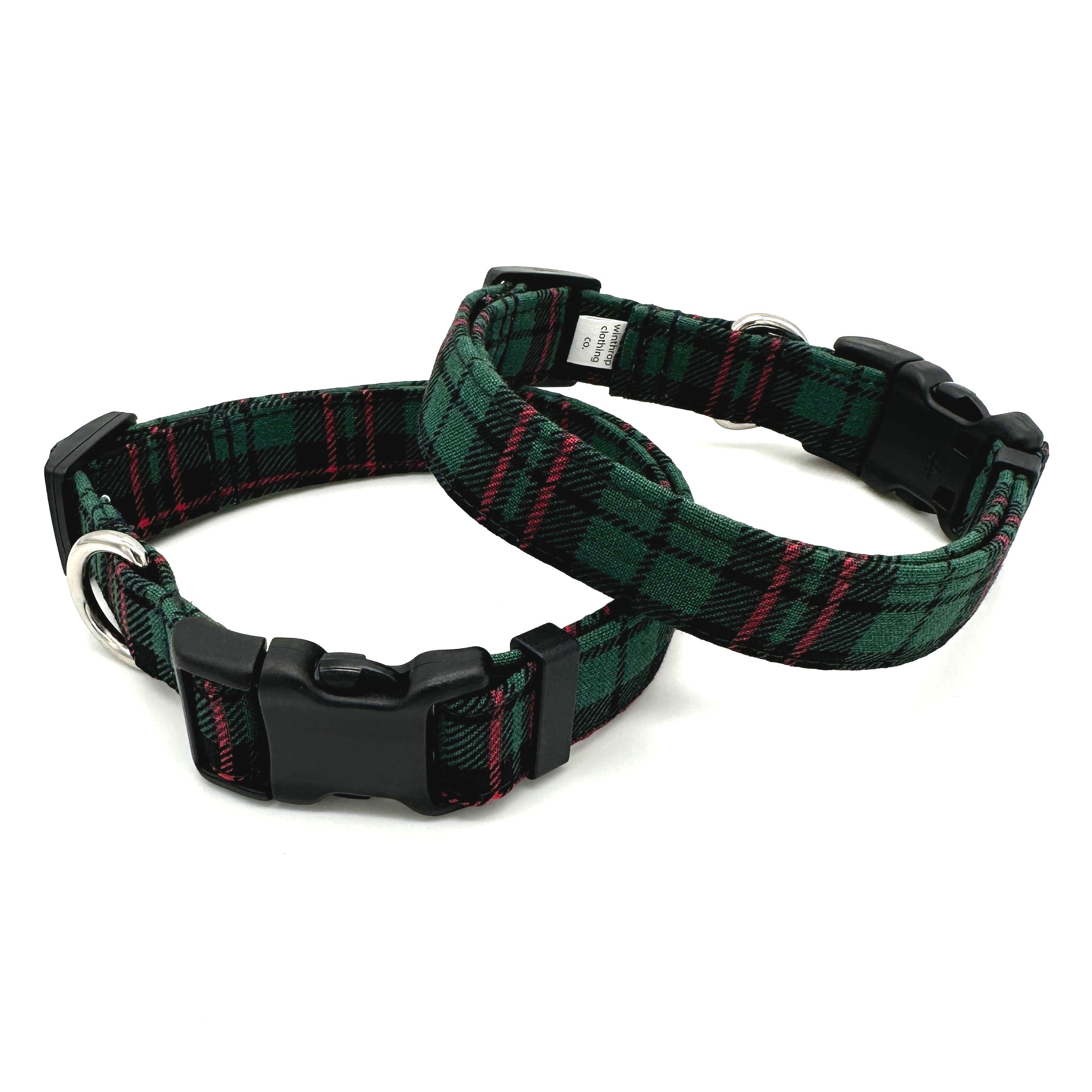 Green Tartan Dog Collar