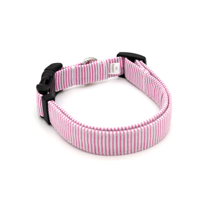 Pink Pinstripe Dog Collar 