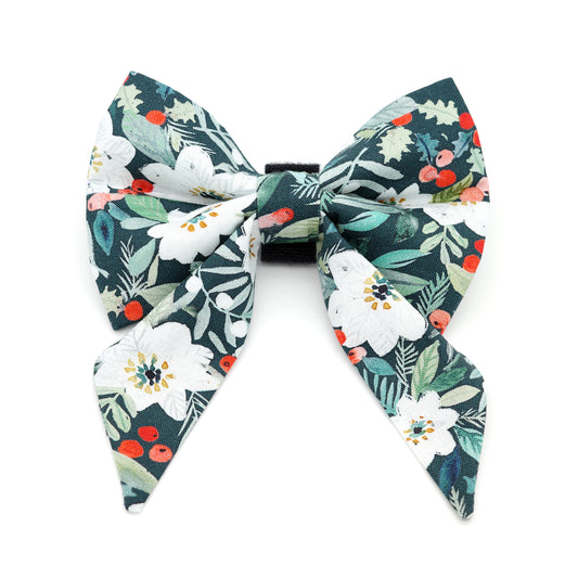 Poinsettia Sailor Dog Bow 