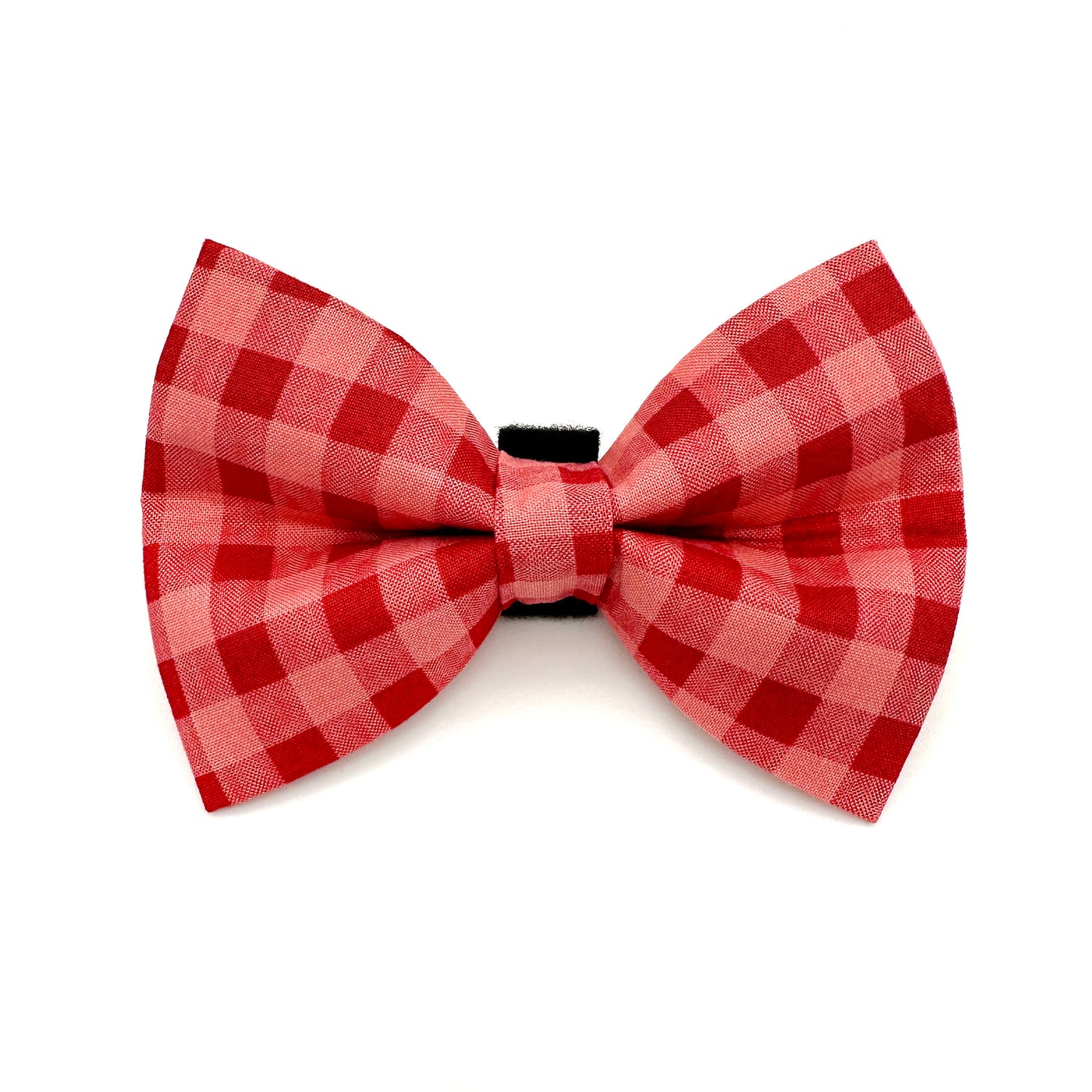 Red and Pink Checkered Dog Bow Tie