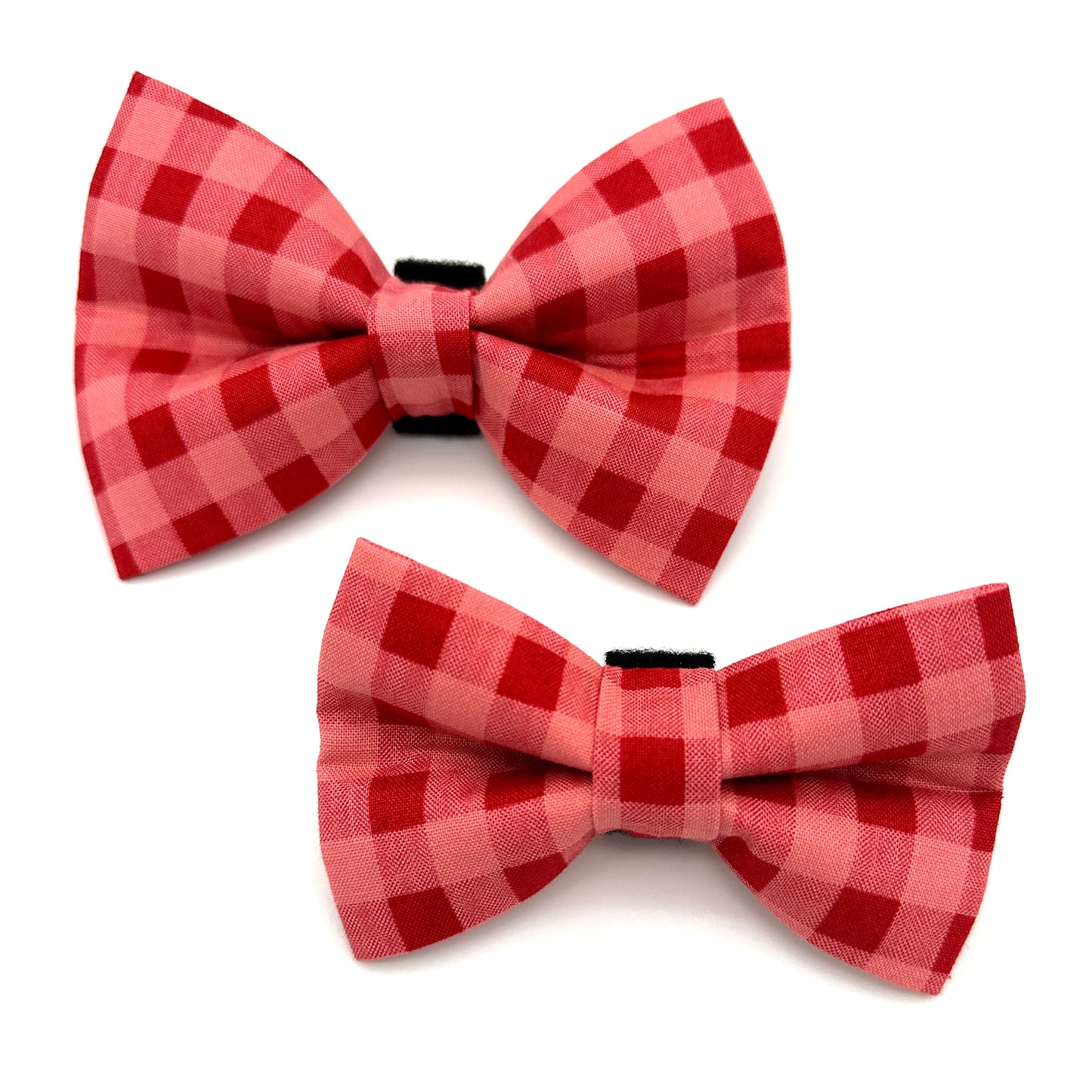 Red and Pink Checkered Dog Bow Tie