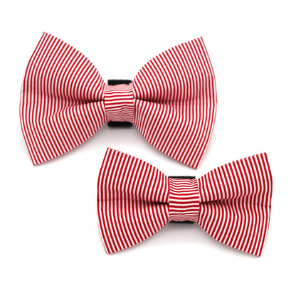 Red Pinstripe Dog Bow Tie