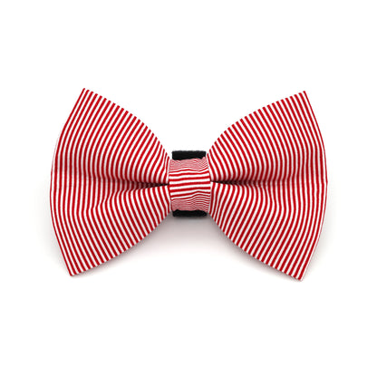 Red Pinstripe Dog Bow Tie