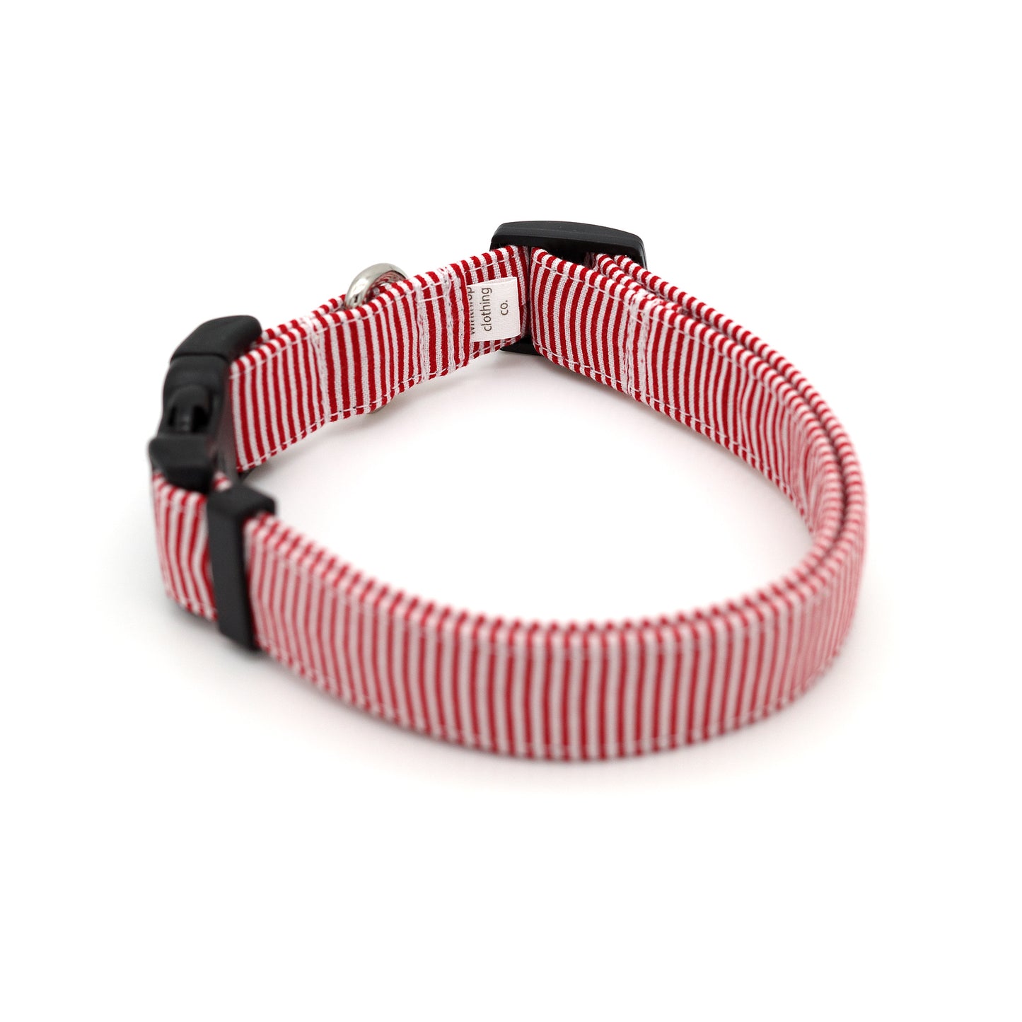 Red Pinstripe Dog Collar