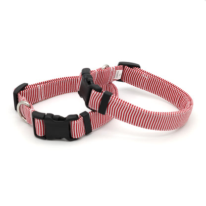 Red Pinstripe Dog Collar