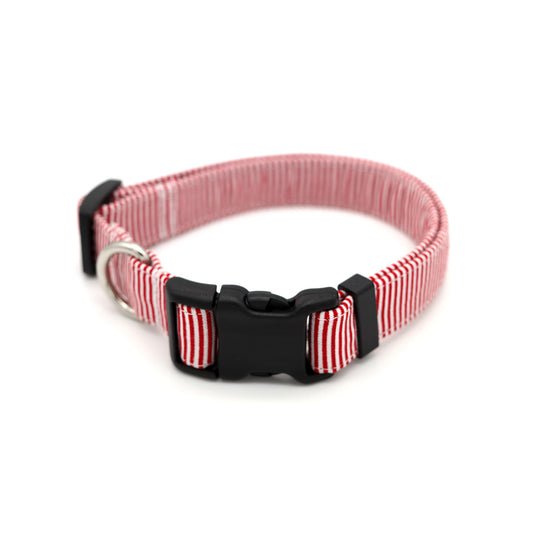 Red Pinstripe Dog Collar