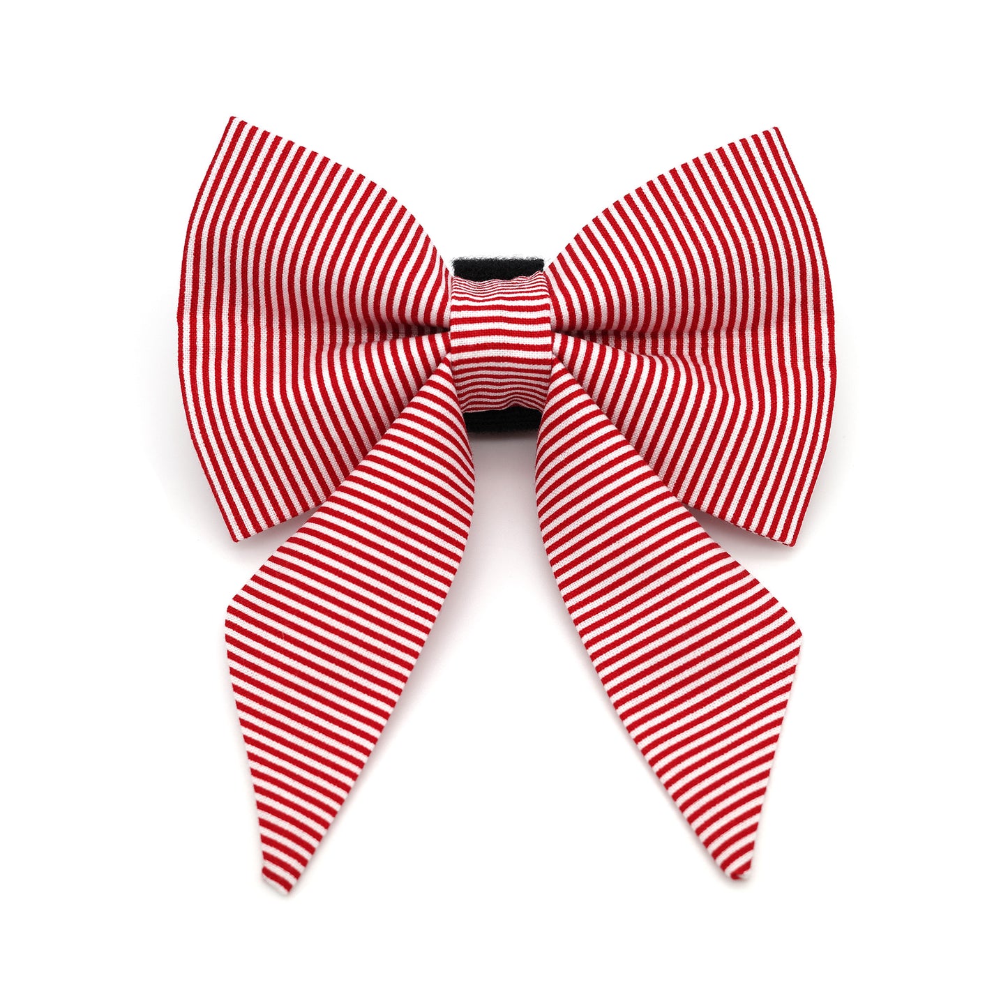 Red Pinstripe Sailor Dog Bow 