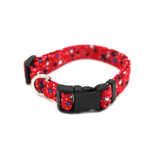Red Star Spangled Dog Collar