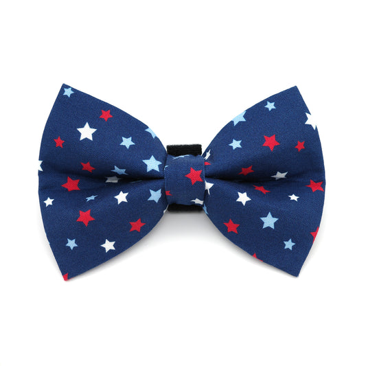 Red White and Blue Stars Dog Bow Tie 