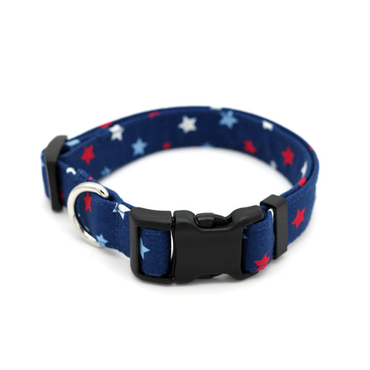 Red White and Blue Stars Dog Collar