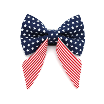 Stars and Stripes Sailor Dog Bow