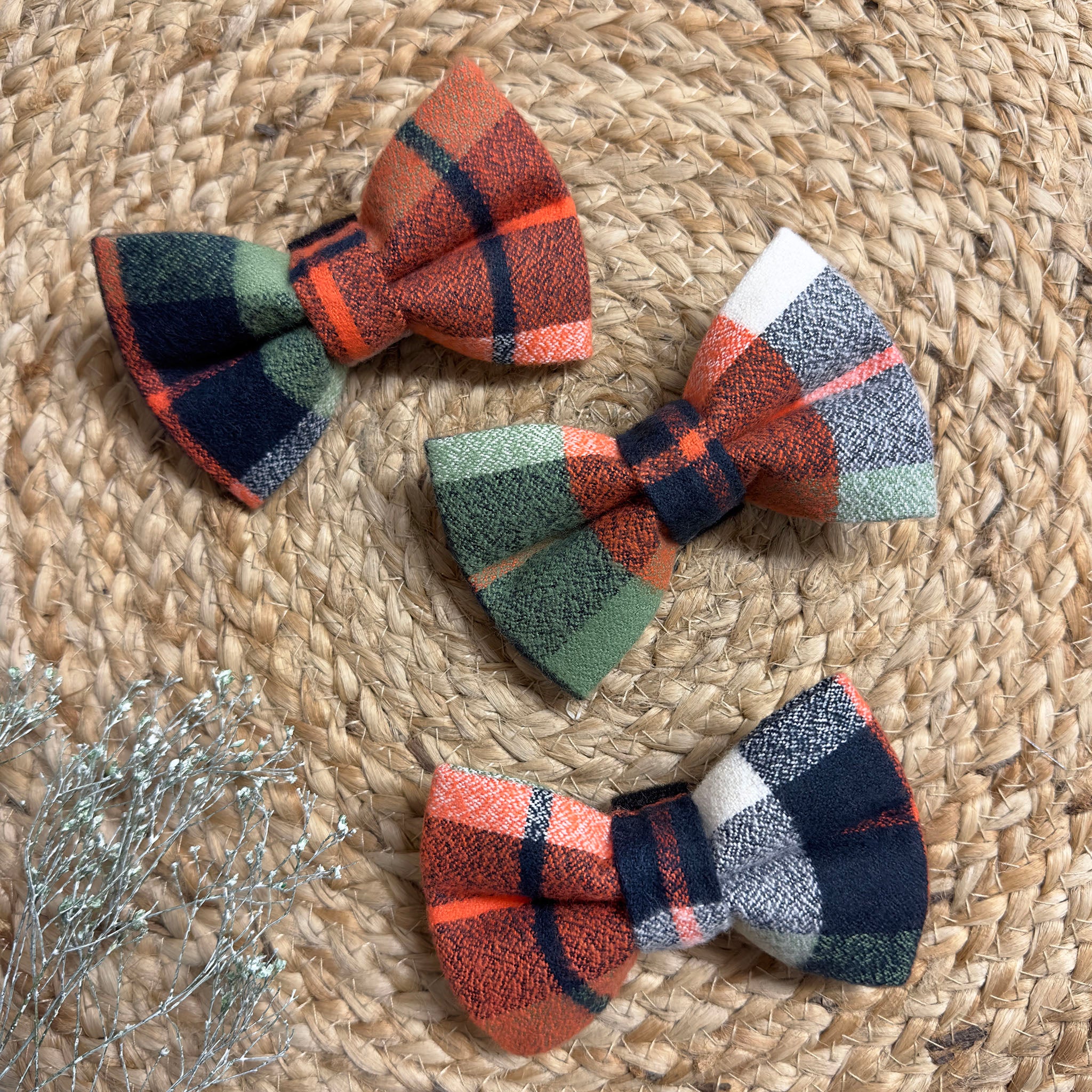 Fall Flannel Dog Bow Ties