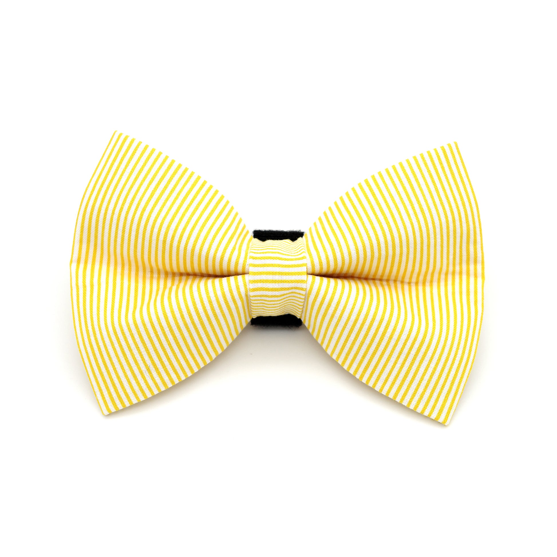 Yellow Pinstripe Dog Bow Tie 