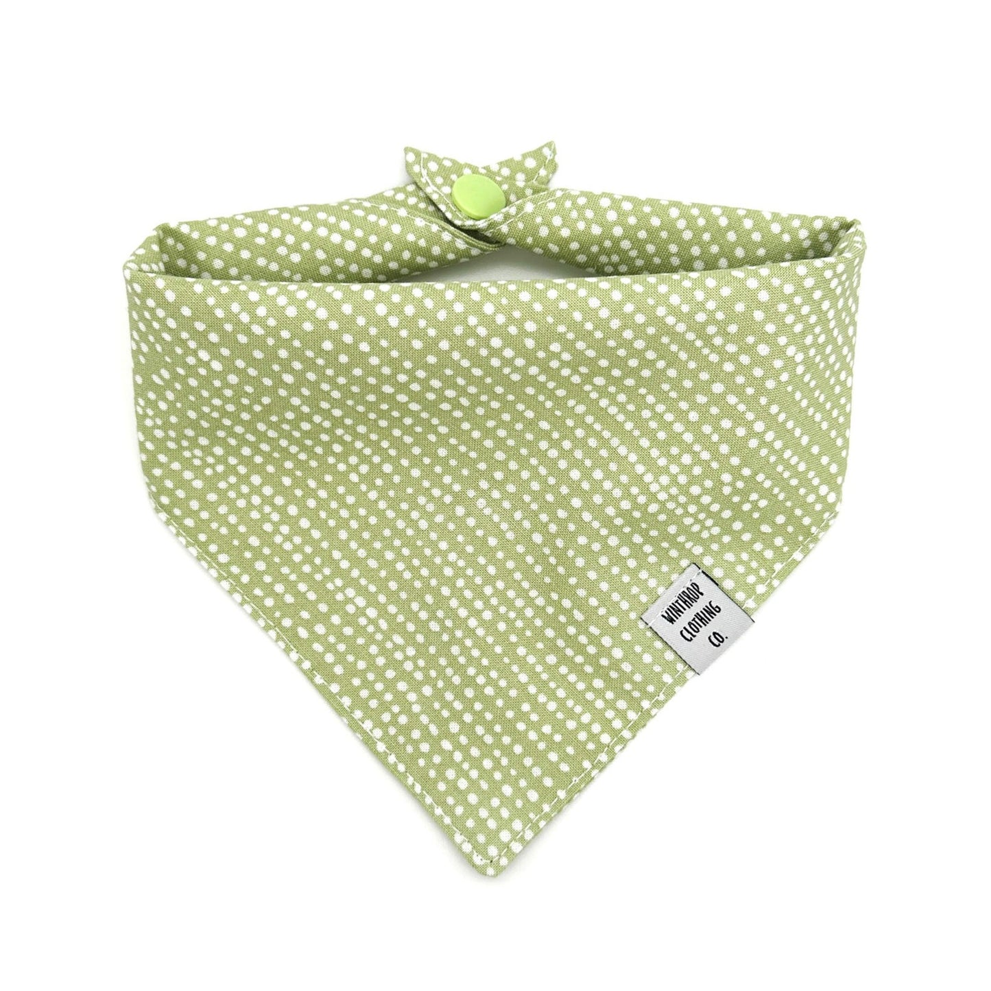 Green Polka Dot Dog Bandana